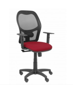 SILLA ALOCÉN MALLA NEGRA ASIENTO BALI GRANATE BRAZOS REGULABLES PIQUERAS Y CRESPO 345SM840B933B10CRN