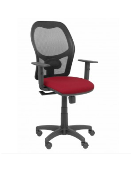 SILLA ALOCÉN MALLA NEGRA ASIENTO BALI GRANATE BRAZOS REGULABLES PIQUERAS Y CRESPO 345SM840B933B10CRN