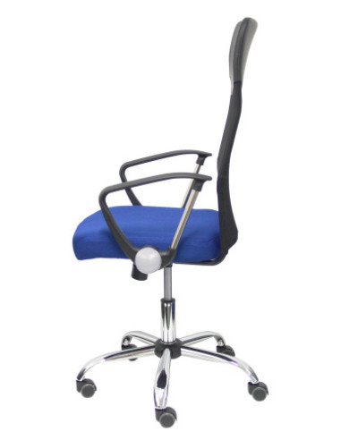 SILLA GONTAR RESPALDO MALLA NEGRO ASIENTO AZUL...