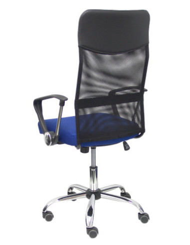 SILLA GONTAR RESPALDO MALLA NEGRO ASIENTO AZUL...