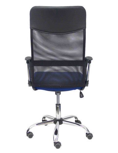 SILLA GONTAR RESPALDO MALLA NEGRO ASIENTO AZUL...