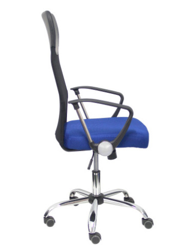 SILLA GONTAR RESPALDO MALLA NEGRO ASIENTO AZUL...