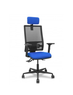 SILLA BORMATE ASINCRO MALLA NEGRA ASIENTO BALI AZUL BRAZOS 2D RUEDAS 65MM CABECERO REGULABLE PIQUERAS Y CRESPO 405ASM840B229B2B6