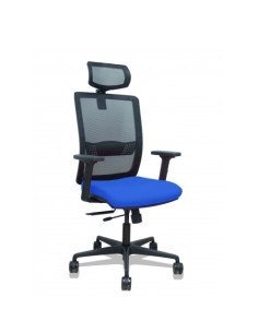 SILLA HACHES TRASLACK MALLA NEGRA ASIENTO BALI AZUL BRAZOS 2D RUEDAS 65MM CABECERO REGULABLE PIQUERAS Y CRESPO 395TKM840B229B2DB
