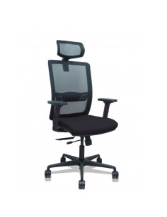 SILLA HACHES TRASLACK MALLA NEGRA ASIENTO BALI NEGRO BRAZOS 2D RUEDAS 65MM CABECERO REGULABLE PIQUERAS Y CRESPO 395TKM840B840B2D