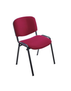 SILLA CONFIDENTE ESTRUCTURA DE TUBO METÁLICO RESPALDO Y ASIENTO TAPIZADOS COLOR BURDEOS ROCADA 965/2