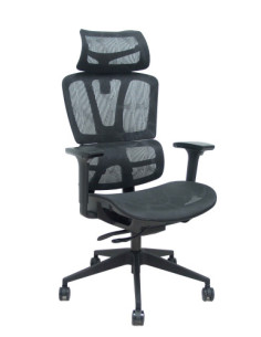 SILLA PRO537 TRASLACK MALLA NEGRA BRAZOS 3D RUEDAS NAILON 60 MM FOROL BY PIQUERAS Y CRESPO 537TKM840B3DRN60