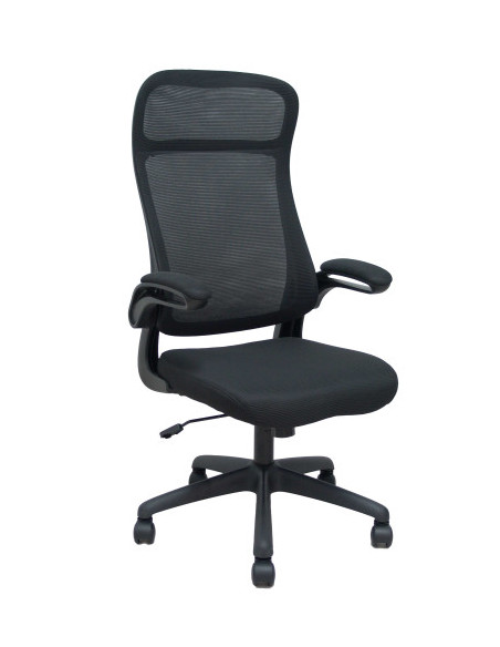 SILLA OPTI524 RESPALDO MALLA NEGRO Y ASIENTO TELA FOROL BY PIQUERAS Y CRESPO 524BM840A840RN