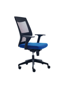 SILLA SINCRO AJUSTE LUMBAR MALLA NEGRO/ ASIENTO AZUL ROCADA 908-3