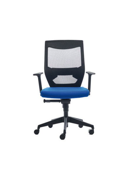 SILLA SINCRO AJUSTE LUMBAR MALLA NEGRO/ ASIENTO AZUL ROCADA 908-3