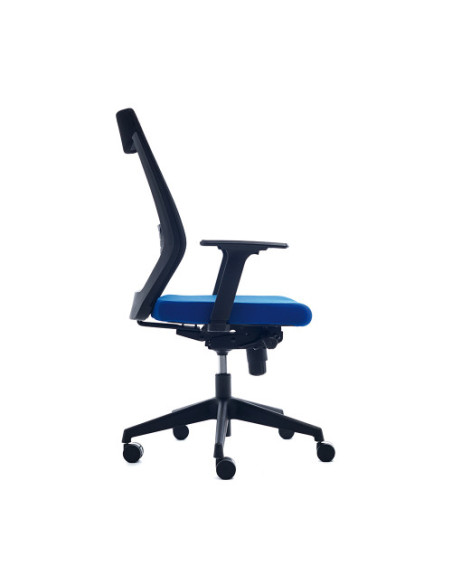 SILLA SINCRO AJUSTE LUMBAR MALLA NEGRO/ ASIENTO AZUL ROCADA 908-3