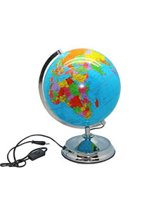 ESFERA TERRESTRE 25 CM AZUL CON LUZ INTERIOR 320073