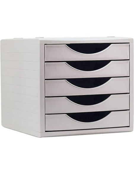 MÓDULO ECOGREEN 5 CAJONES BLANCO 100% RECICLADO Y RECICLABLE DIN A4 FOLIO Y SUBCARPETA MEDIDAS: 340X270X260 MM CARCASA GRIS Y CA