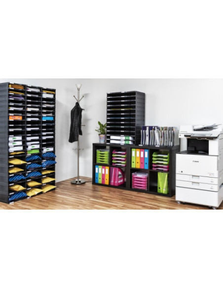MÓDULO SOSTENIBLE DE CLASIFICACIÓN 9 COMPARTIMENTOS 360X900X240 MM COLOR NEGRO ARCHIVO 2000 6533 NE