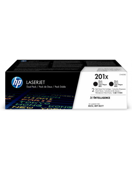 HP TONER 201XD PACK 2 NEGRO ALTA CAPACIDAD LASERJET PRO M252/M277 (CF400XD)