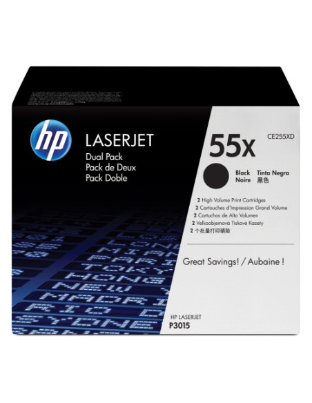 HP TONER 55X PACK 2 ALTA CAPACIDAD NEGRO LASERJET P3015 (CE255XD) HP TONER 55X PACK 2 ALTA CAPACIDAD NEGRO LASERJET P3015 (CE255XD)