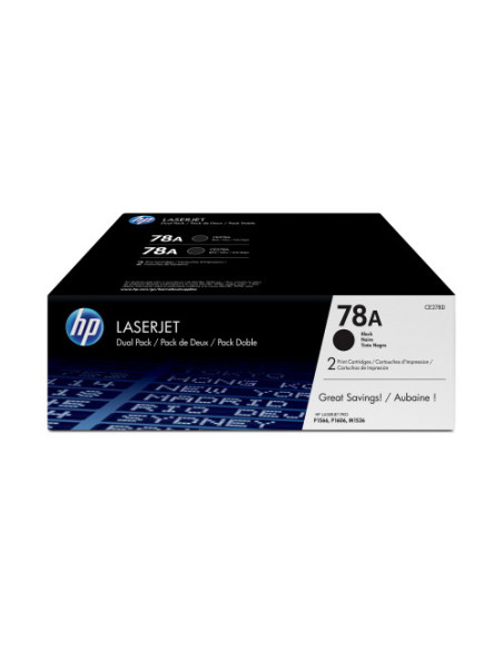 HP TONER 78A PACK 2 NEGRO LASERJET P1566/P1606/M1530 (CE278AD) HP TONER 78A PACK 2 NEGRO LASERJET P1566/P1606/M1530 (CE278AD)