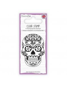 Sello transparente - Calavera Flores