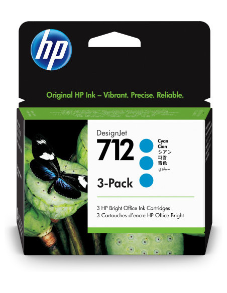 HP GRAN FORMATO 712 PACK 3 CIAN
