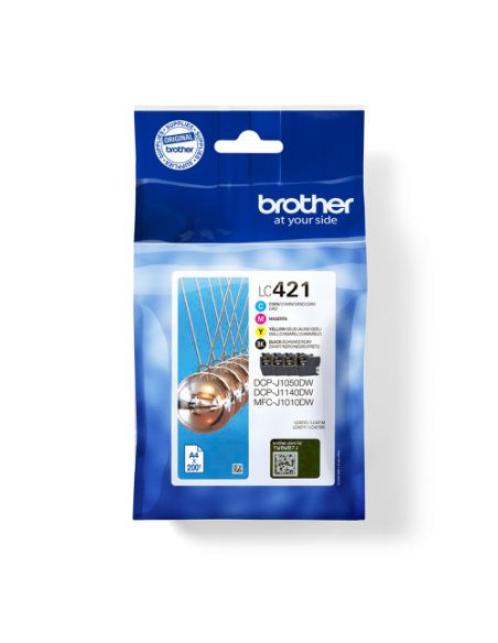 BROTHER TINTA PACK 4 COLORES LC421VAL DCP-J1050DW / DCP-J1140DW / MFC-J1010DW BROTHER TINTA PACK 4 COLORES LC421VAL DCP-J1050DW / DCP-J1140DW / MFC-J1010DW