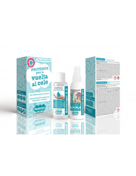 PACK BACTERISAN GEL DESINFECTANTE 60ML + LIMPIADOR DE SUPERFICIES 60 ML BACTERISAN PACK PACK BACTERISAN GEL DESINFECTANTE 60ML + LIMPIADOR DE SUPERFICIES 60 ML BACTERISAN PACK
