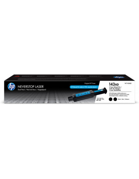 HP TONER 143AD  NEGRO KIT RECARGA X 2 NEVERSTOP (W1143AD) HP TONER 143AD  NEGRO KIT RECARGA X 2 NEVERSTOP (W1143AD)