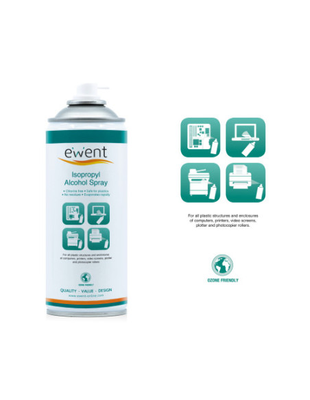 Ewent EW5611 kit de limpieza para computadora Espray para limpieza de equipos Universal 400 ml