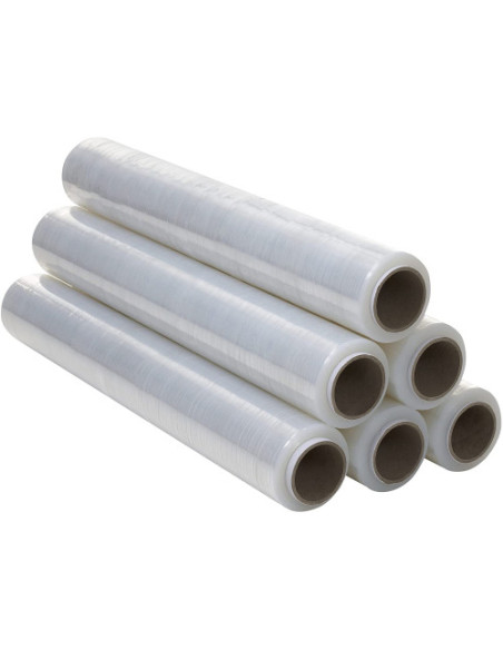 CAJA DE 6 BOBINAS FILM TRANSPARENTE 50 CM ANCHO 23 MICRAS 2300 GRAMOS X ROLLO 324TRANS. 324TRANS.