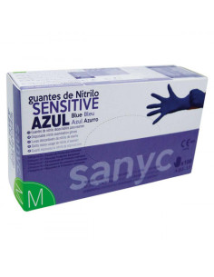 PAQUETE DE 100 GUANTES NITRILO SENSITIVE S/P  T-M P-100 EXAMEN SANICEN GU104