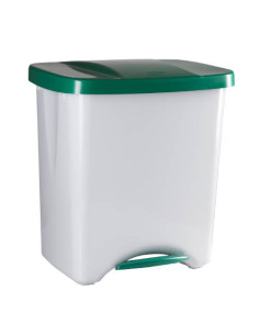 PAPELERA PEDALBIN ECOLOGIC 40L TAPA VERDE DENOX DP357
