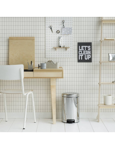 PAPELERA CUBO PEDAL 12 LITROS INOX BRILLO BRABANTIA DP024