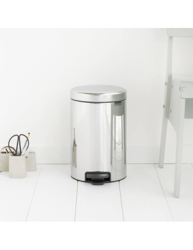 PAPELERA CUBO PEDAL 12 LITROS INOX BRILLO...