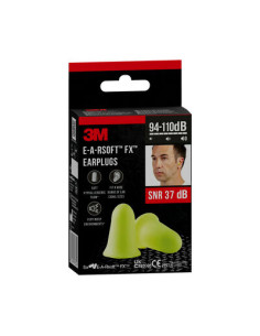 PACK 5 PARES TAPONES OIDO EARSOFT-FX SNR-37DB EN BOLSAS INDIVIDUALES ESPUMA POLIURETANO EARFX-5 3M 7100334661