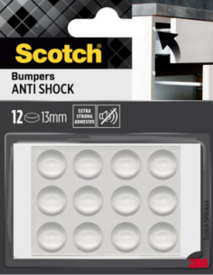 BLISTER 12 TOPES ADHESIVOS ANTIGOLPES 13MM DIAMETRO TRANSPARENTES SP91A59 SCOTCH 7100309740