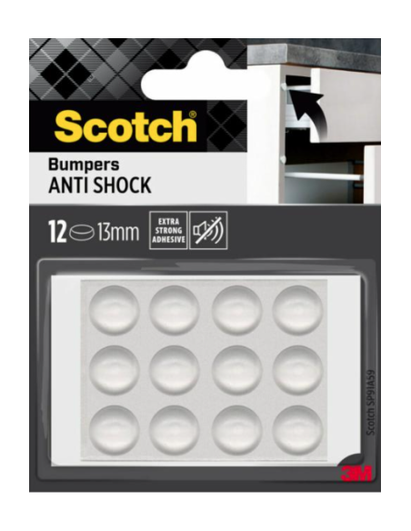 BLISTER 12 TOPES ADHESIVOS ANTIGOLPES 13MM DIAMETRO TRANSPARENTES SP91A59 SCOTCH 7100309740 BLISTER 12 TOPES ADHESIVOS ANTIGOLPES 13MM DIAMETRO TRANSPARENTES SP91A59 SCOTCH 7100309740
