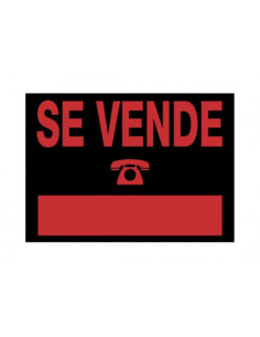 CARTEL "SE VENDE" 350X250 MM PVC NEGRO ARCHIVO 2000 6167 NE
