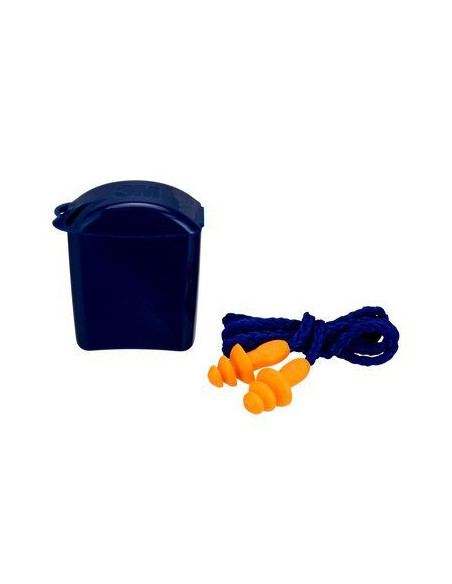 KIT TAPONES OIDO REUTILIZABLES DE ESPUMA CON CORDÓN 1271-1 SNR-26DB CON CAJA ALMACENAMIENTO 3M 7100335063