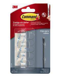 BLISTER 4 CLIPS ADHESIVOS TRANSPARENTES PARA CABLES REDONDOS COMMAND 17017CLR 3M 7100309226