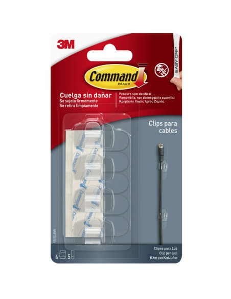 BLISTER 4 CLIPS ADHESIVOS TRANSPARENTES PARA CABLES REDONDOS COMMAND 17017CLR 3M 7100309226 BLISTER 4 CLIPS ADHESIVOS TRANSPARENTES PARA CABLES REDONDOS COMMAND 17017CLR 3M 7100309226