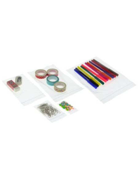 PACK 100 BOLSAS POLIETILENO 50 MICRAS AUTOCIERRE ZIP 70X100MM FIXO 50063600