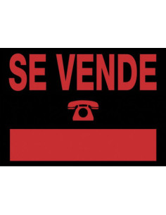 CARTEL "SE VENDE" 700X500 MM PVC NEGRO ARCHIVO 2000 6160 NE
