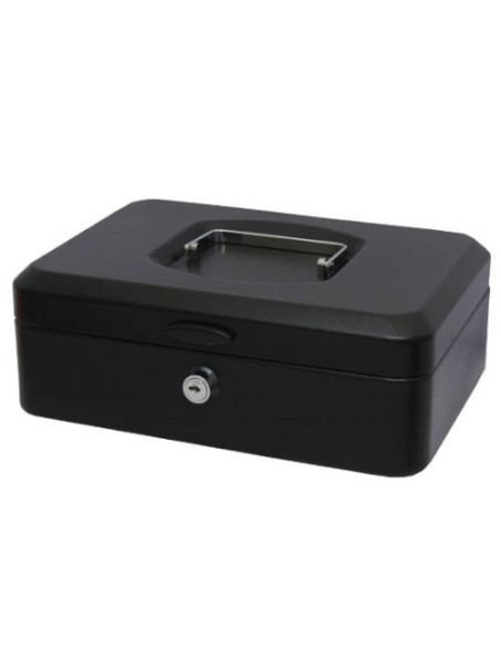 CAJA CAUDALES CON BANDEJA Y CIERRE TAMAÑO GRANDE 25X9X17 CM. NEGRA BISMARK 318738 CAJA CAUDALES CON BANDEJA Y CIERRE TAMAÑO GRANDE 25X9X17 CM. NEGRA BISMARK 318738