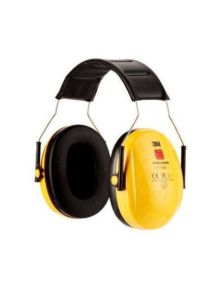CASCOS OREJERAS ACOLCHADAS  CON DIADEMA PROTECCION AUDITIVA PELTOR OPTIME H510A-1 SNR-27DB AMARILLO 3M 7100334982