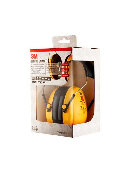 CASCOS OREJERAS ACOLCHADAS  CON DIADEMA PROTECCION AUDITIVA PELTOR OPTIME H510A-1 SNR-27DB AMARILLO 3M 7100334982