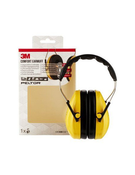 CASCOS OREJERAS ACOLCHADAS  CON DIADEMA PROTECCION AUDITIVA PELTOR OPTIME H510A-1 SNR-27DB AMARILLO 3M 7100334982