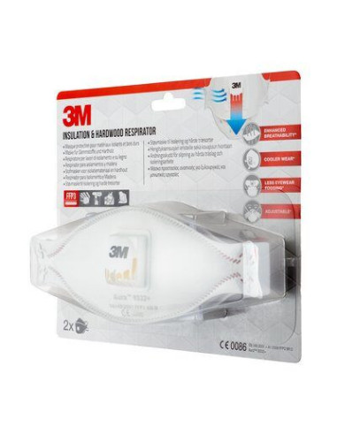 CAJA 2 MASCARILLAS RESPIRADORAS AURA 9332-2...