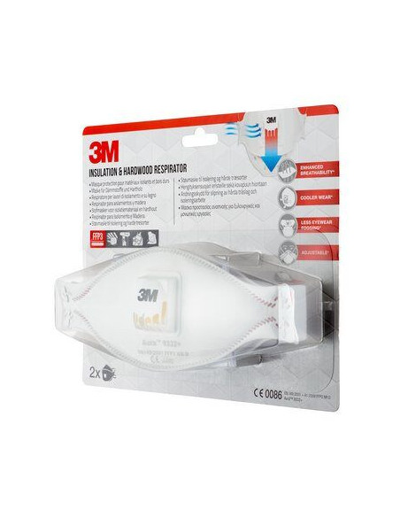 CAJA 2 MASCARILLAS RESPIRADORAS AURA 9332-2 FFP3 CON VÁLVULA 3M 7100329376