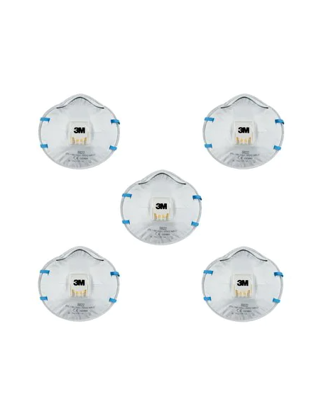 CAJA 5 MASCARILLAS RESPIRADORAS 8822-5 FFP2 CON VÁLVULA 3M 7100328975