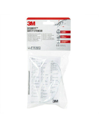 GAFAS DE SEGURIDAD INCOLORA ANTIRRAYADURAS SECUREFIT SF200C-1 3M 7100331461