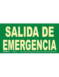 CARTEL SEÑAL HOMOLOGADA SEGURIDAD SALIDA EMERGENCIA 320x150MM PVC VERDE ARCHIVO2000 6170-15H VE